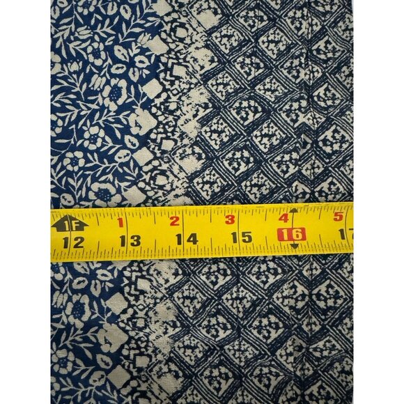 Madewell Silk Blouse Size 8 Silk Blue Spaghetti Moroccan Print Boho Festival - Picture 11 of 12